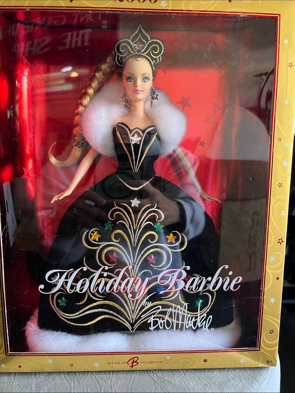 Bob Mackie Mattel Holiday Barbie Doll in Black, Gold, White